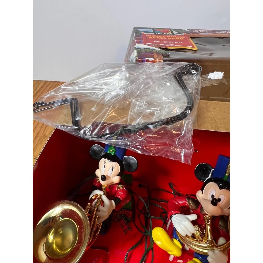 1995 Mr Christmas Mickey Mouse Brass Band Disney Animated Complete Box Works